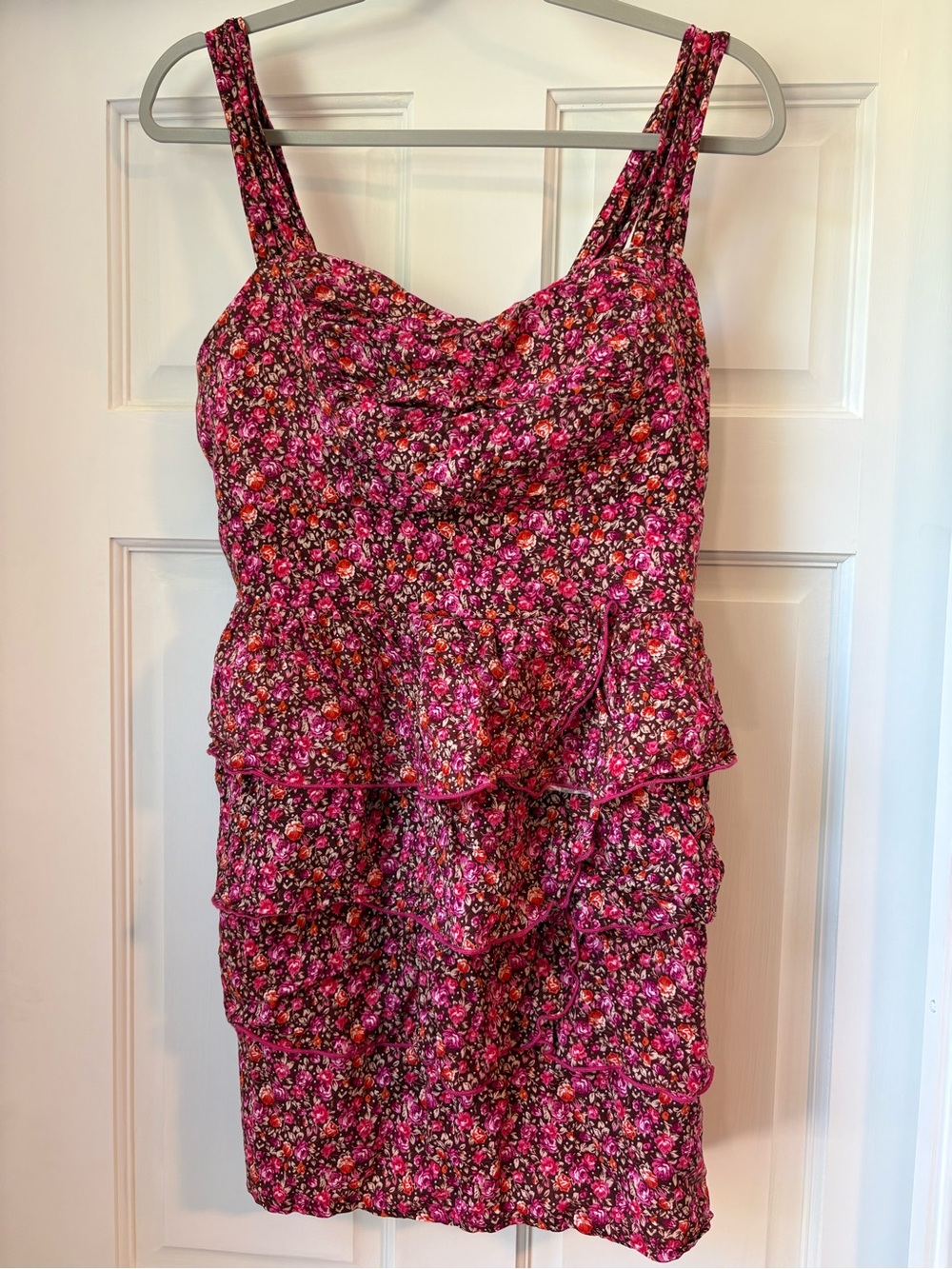 EMERALD SUNDAE | Juniors Pink Floral Tiered Sundress Size 13